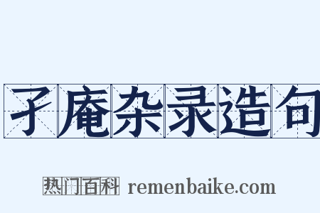 孑庵杂录造句是什么意思的图片